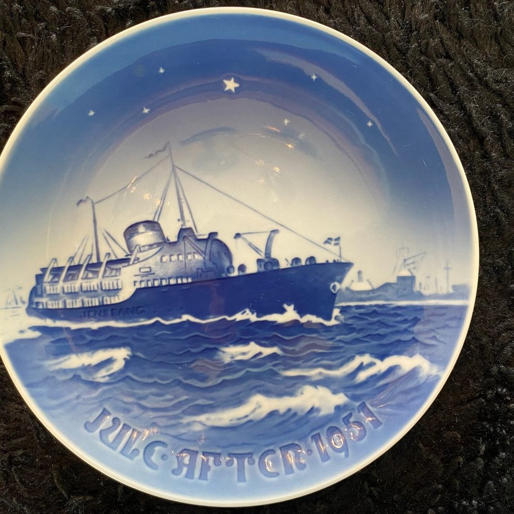 Bing & Grondahl Jule After 1951 Passenger Steamer Christmas Plate Collectible